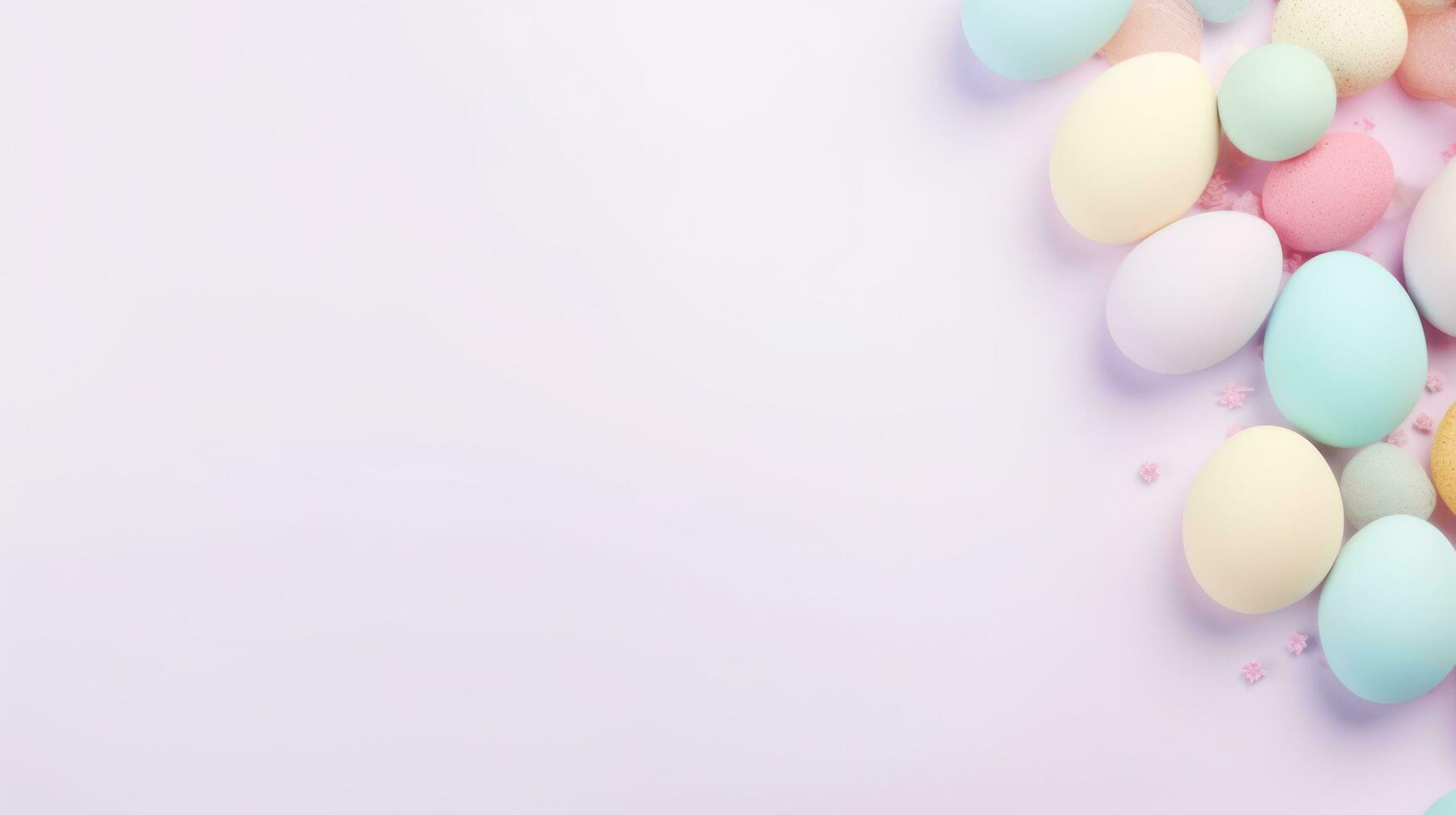 AI generated easter pastel background with copy space photo