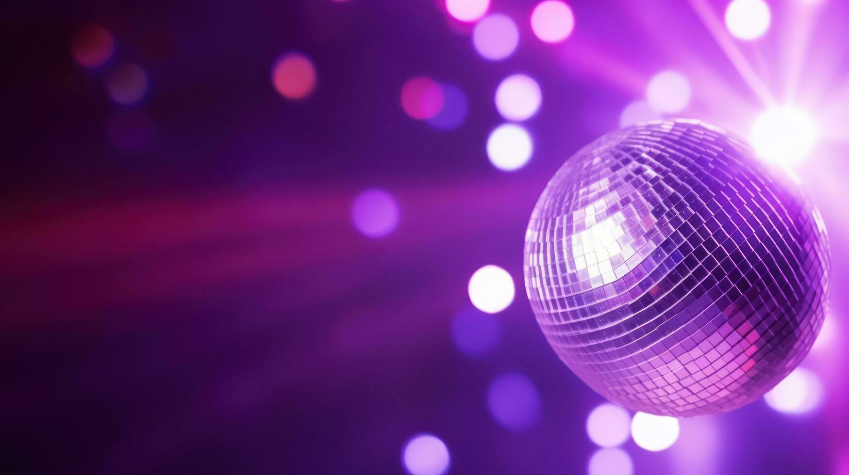 AI generated disco ball background with copy space photo