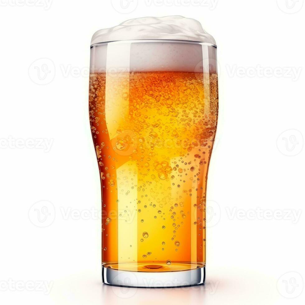 AI generated 3D design of beer glass over white background. AI Generated. photo