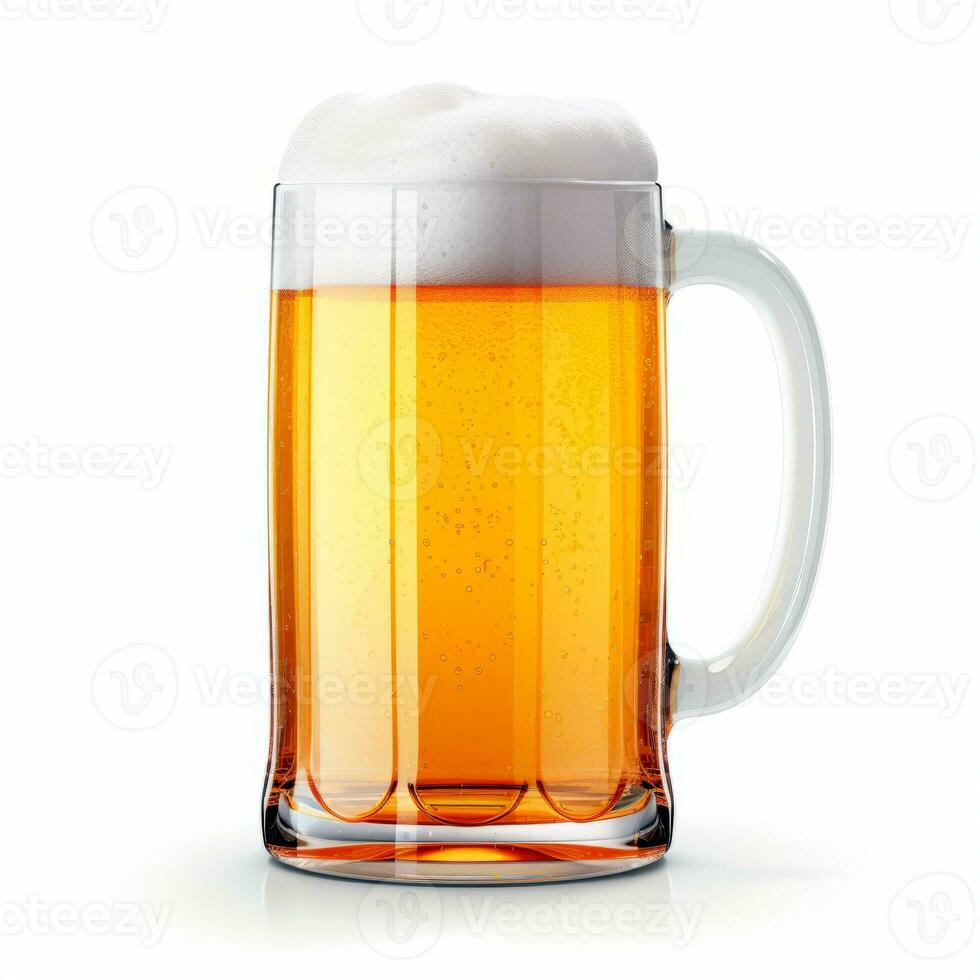 AI generated 3D design of beer glass over white background. AI Generated. photo
