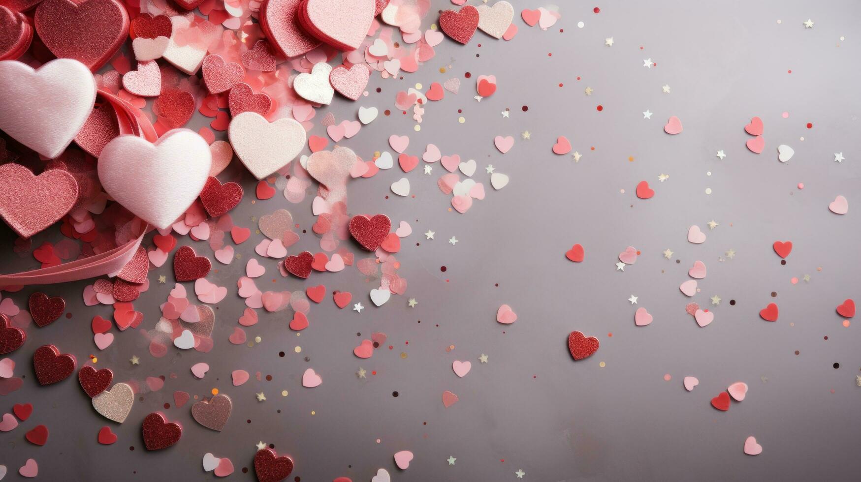 AI generated Valentine's day background with copy space photo