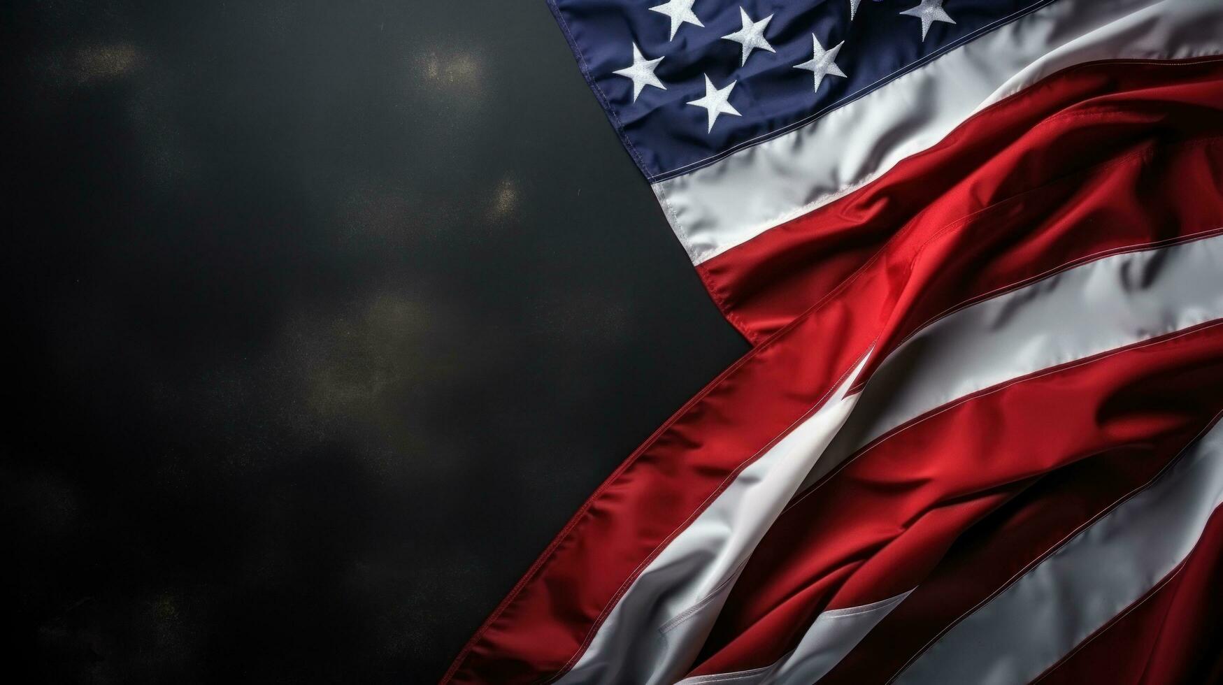 AI generated USA flag against black background with copy space photo