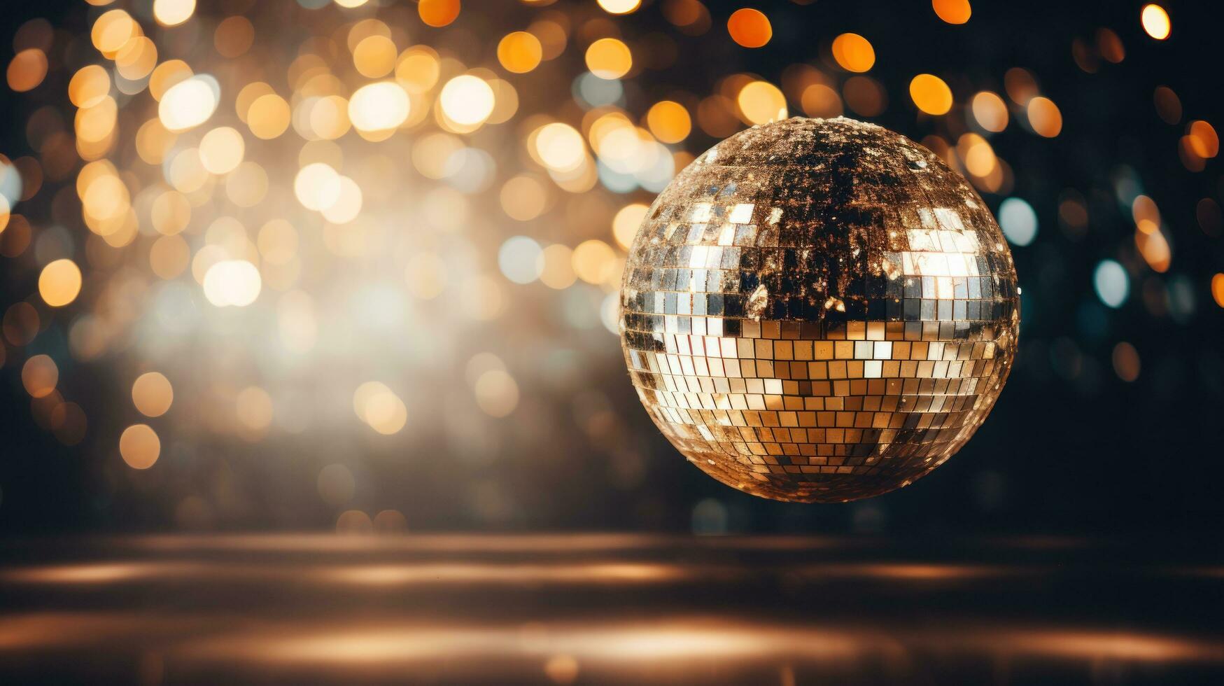 AI generated disco ball background with copy space photo