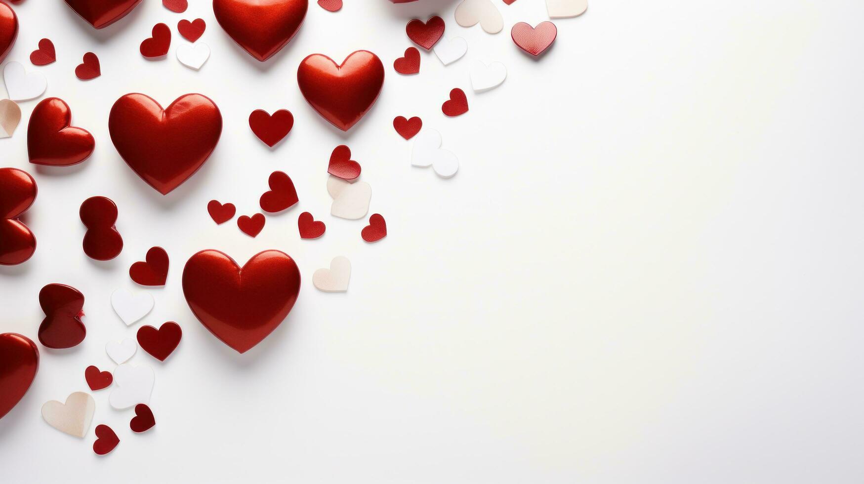 A Lot Of Red Hearts On A White Background With Free Space Stock Photo -  Download Image Now - iStock