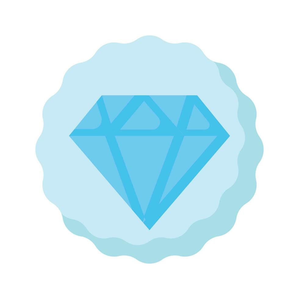 Diamond inside badge showing concept of best quality vector design, premium quality icon