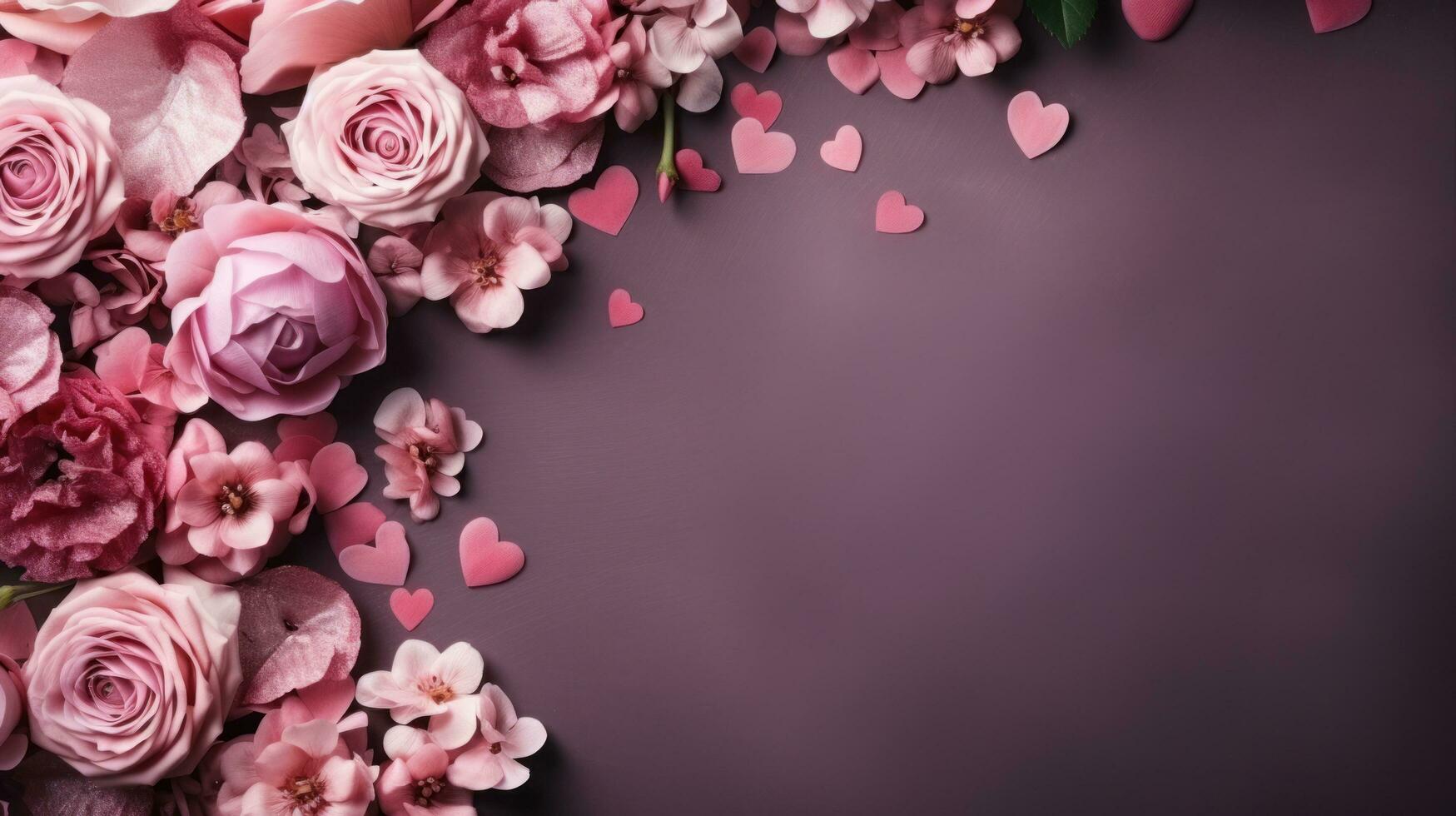 AI generated Valentine's day background with copy space photo
