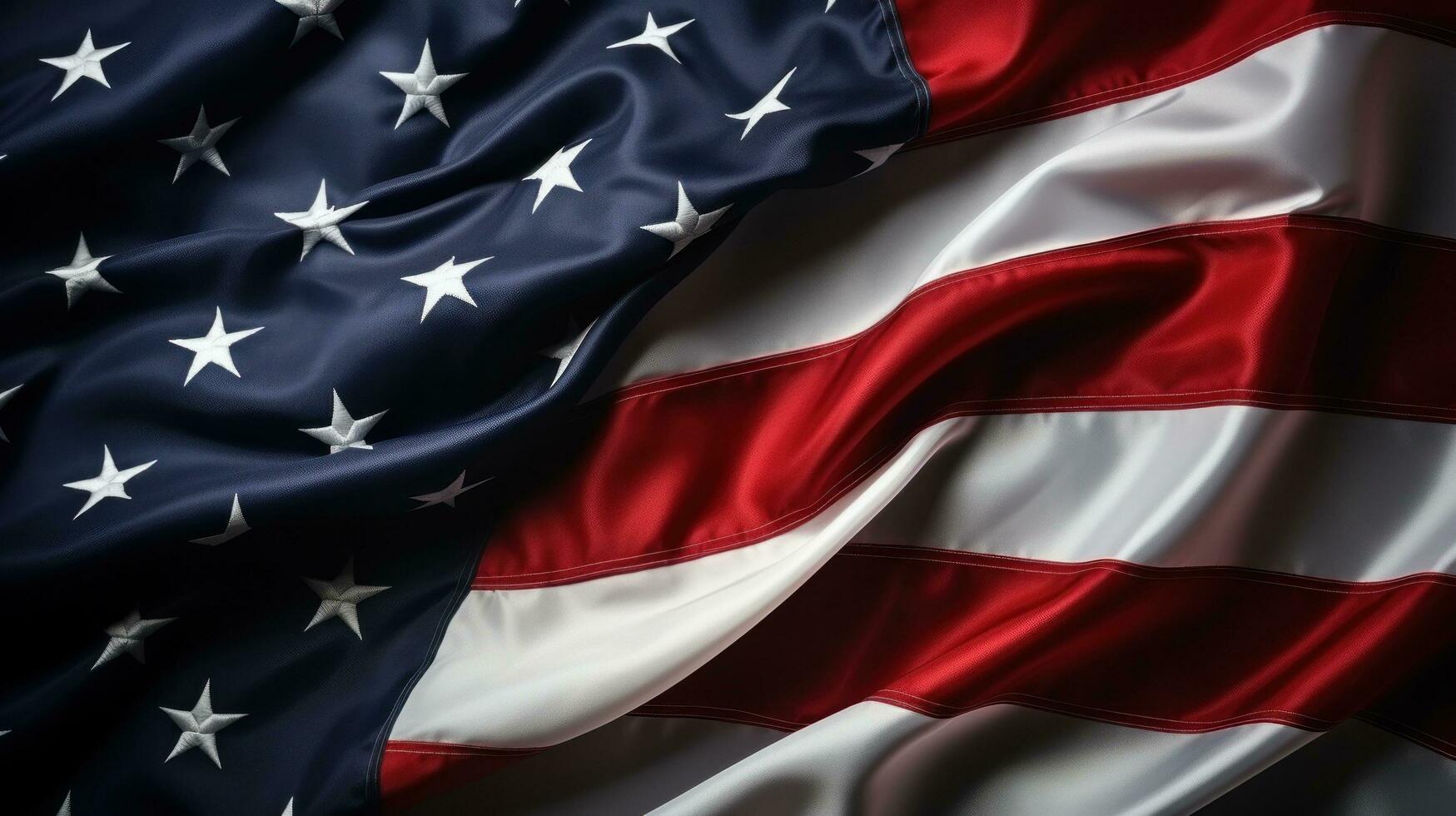 AI generated USA flag against black background with copy space photo