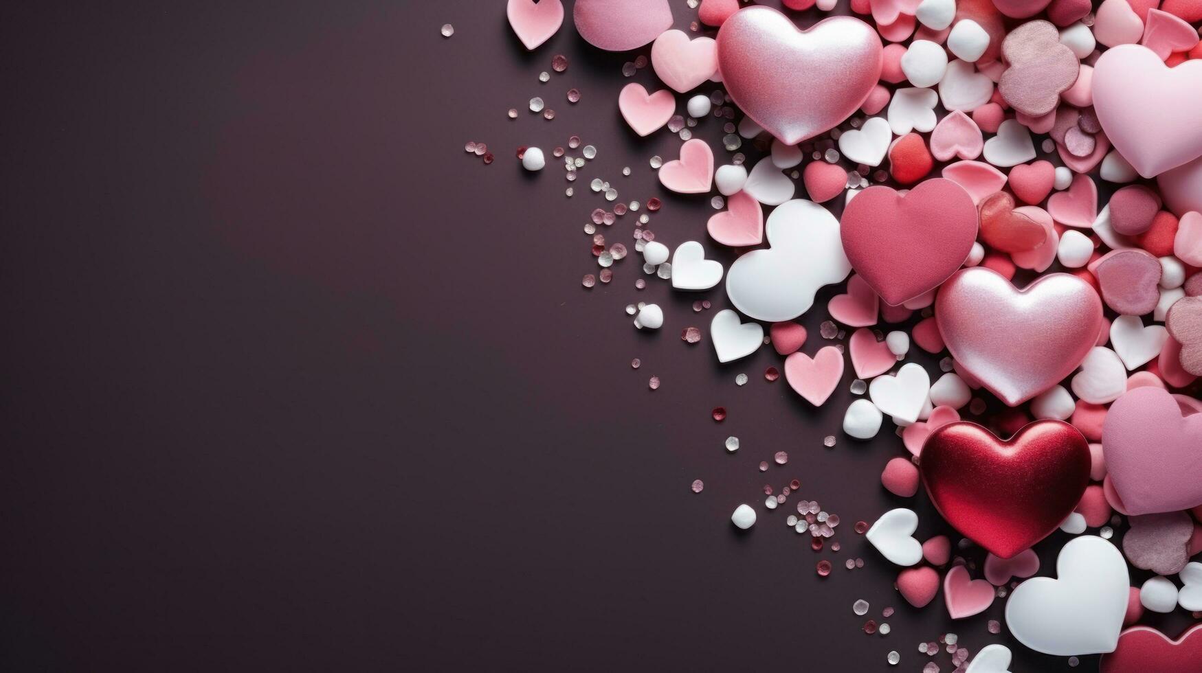 AI generated Valentine's day background with copy space photo