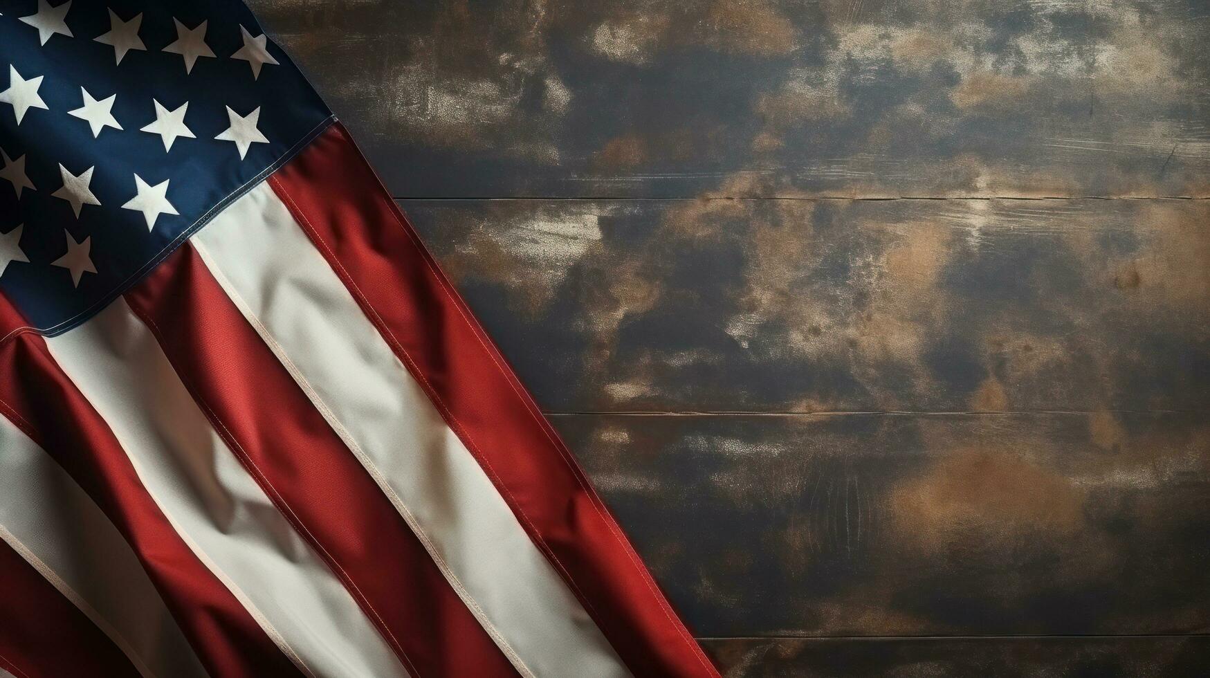 AI generated USA flag against black background with copy space photo