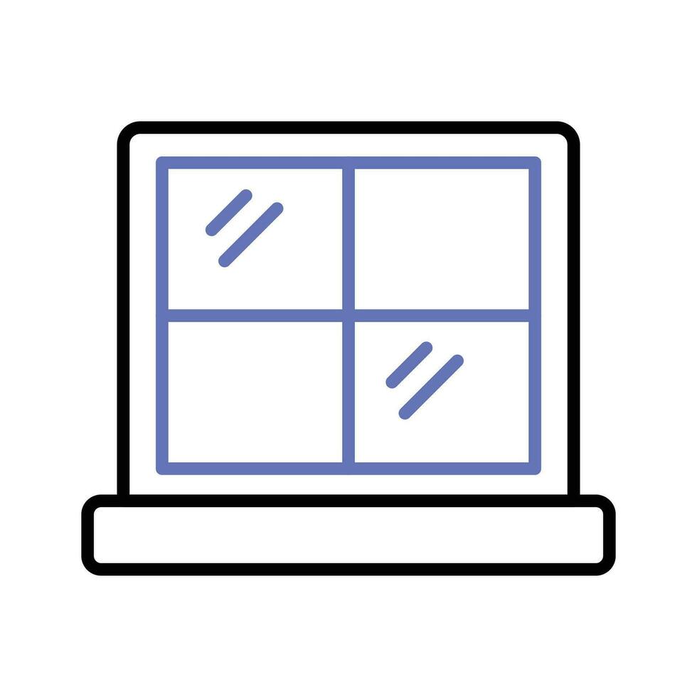 Glass window with different blocks, icon of window in modern style vector