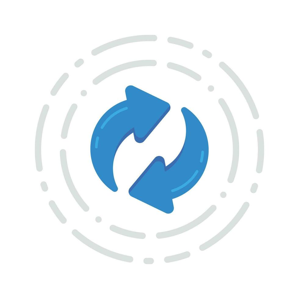 Get your hands on this beautifully designed flat style icon of updating, refresh vector