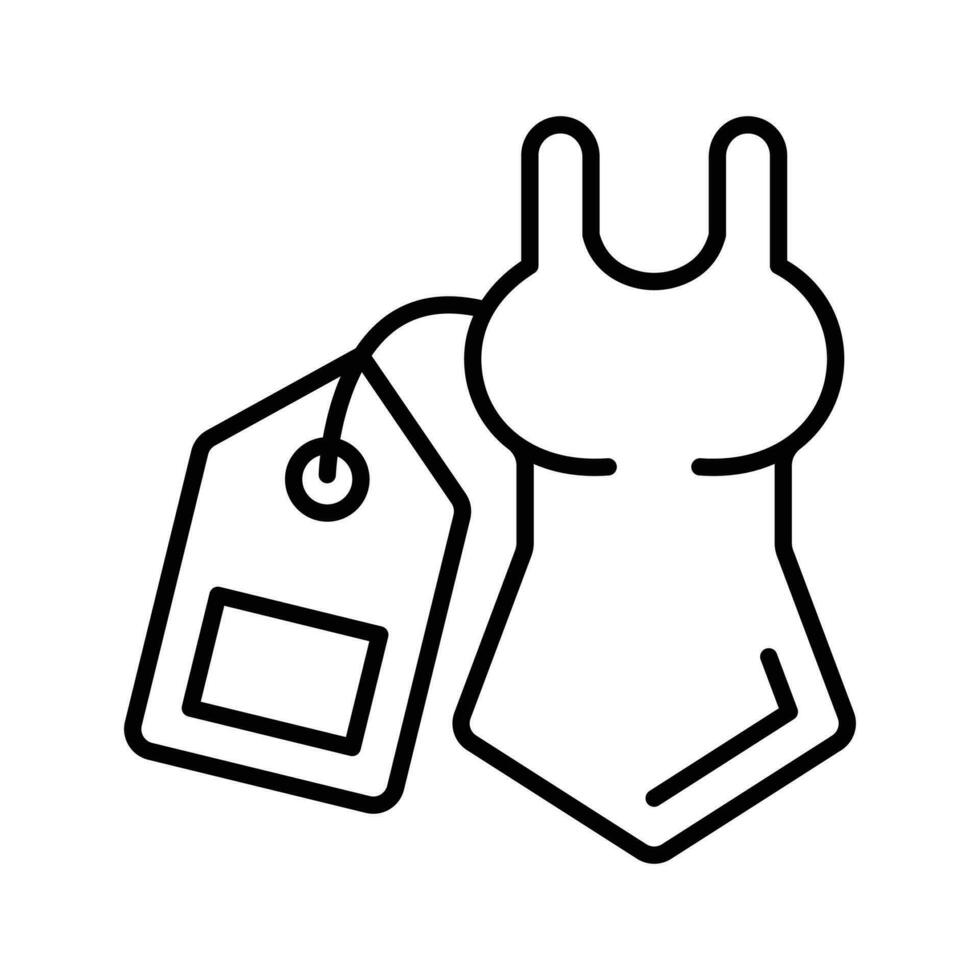 mujer vestir con precio etiqueta vector diseño, concepto de compras y comercio electrónico icono