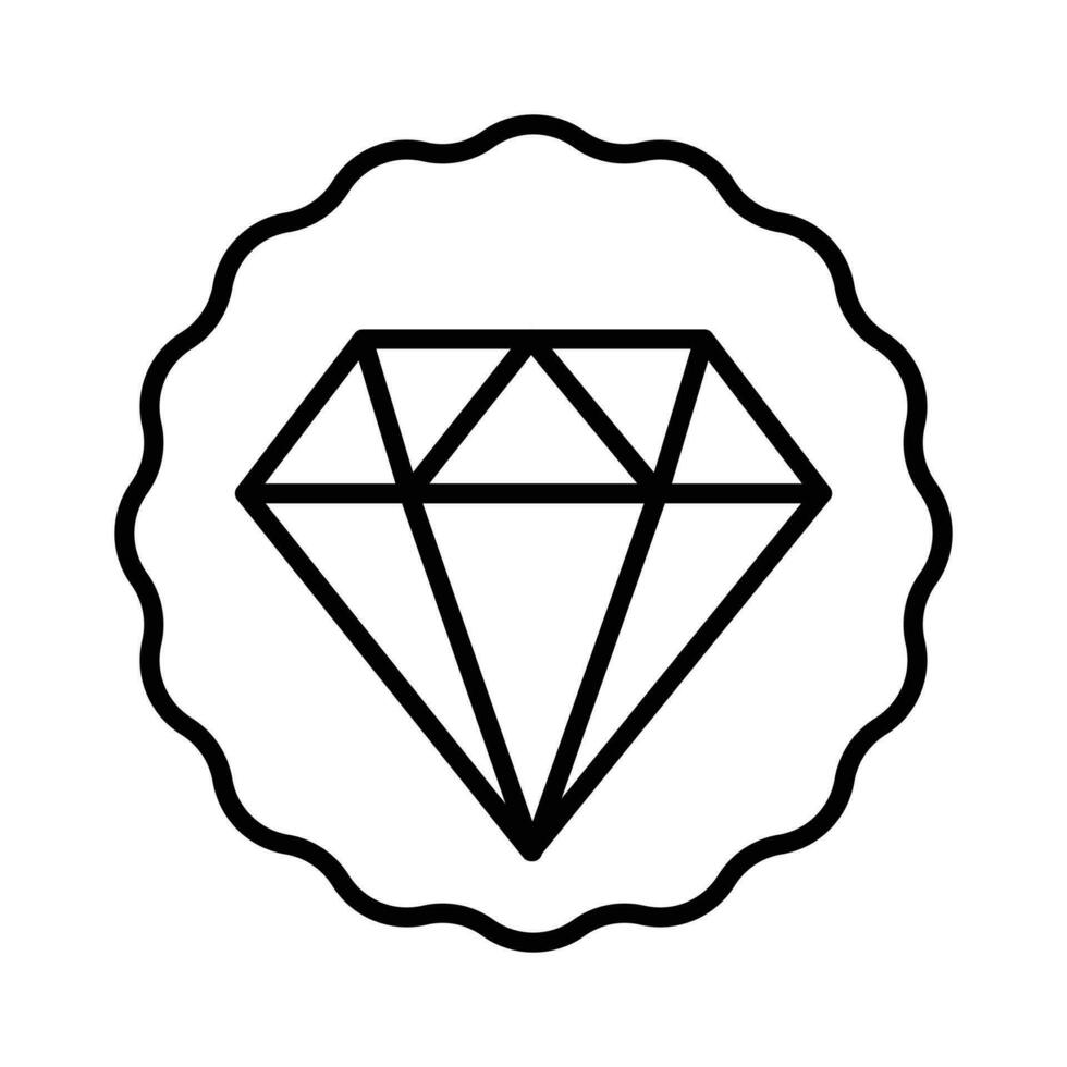 Diamond inside badge showing concept of best quality vector design, premium quality icon