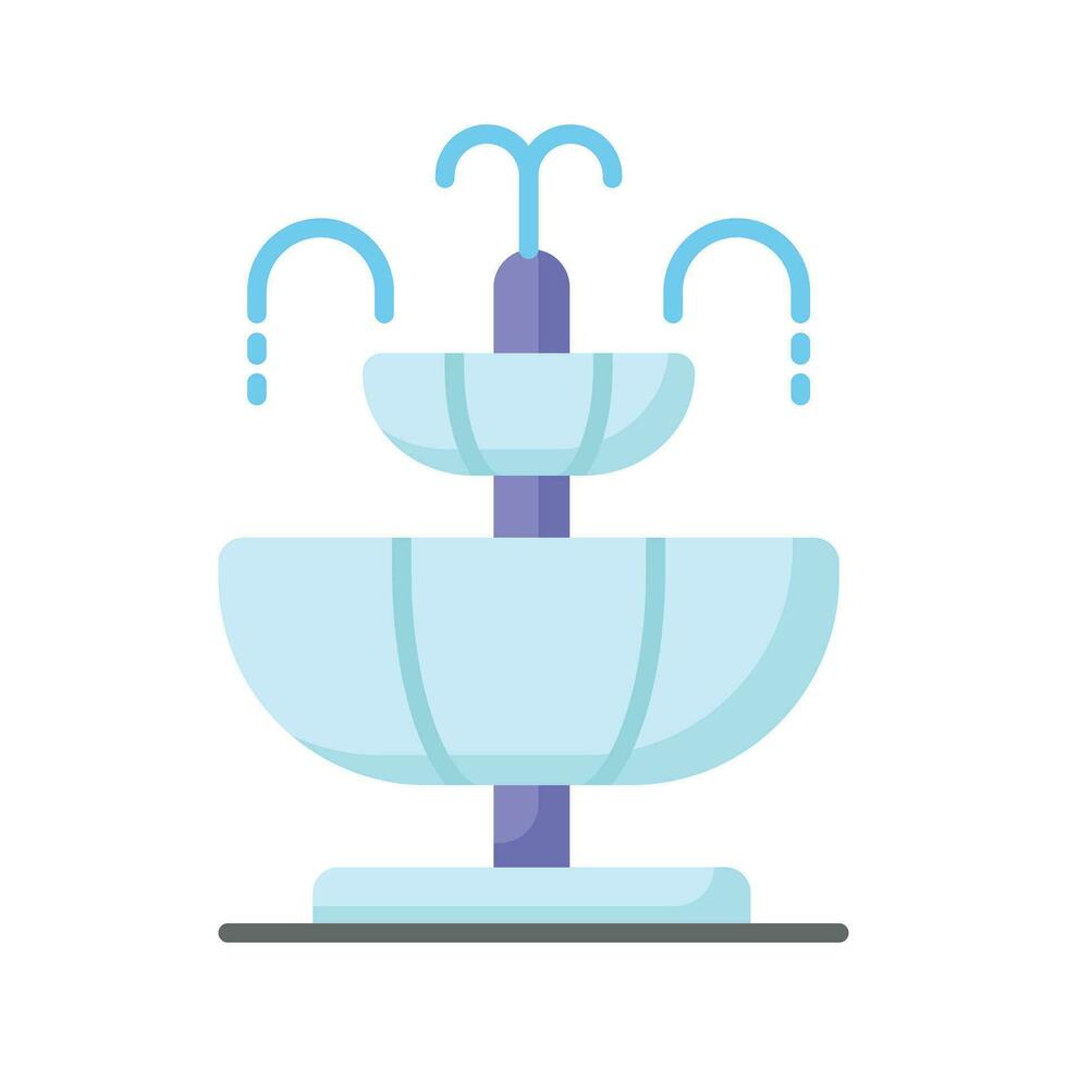 Have a look at this amazing icon of fountain in modern style, garden water spring decoration vector