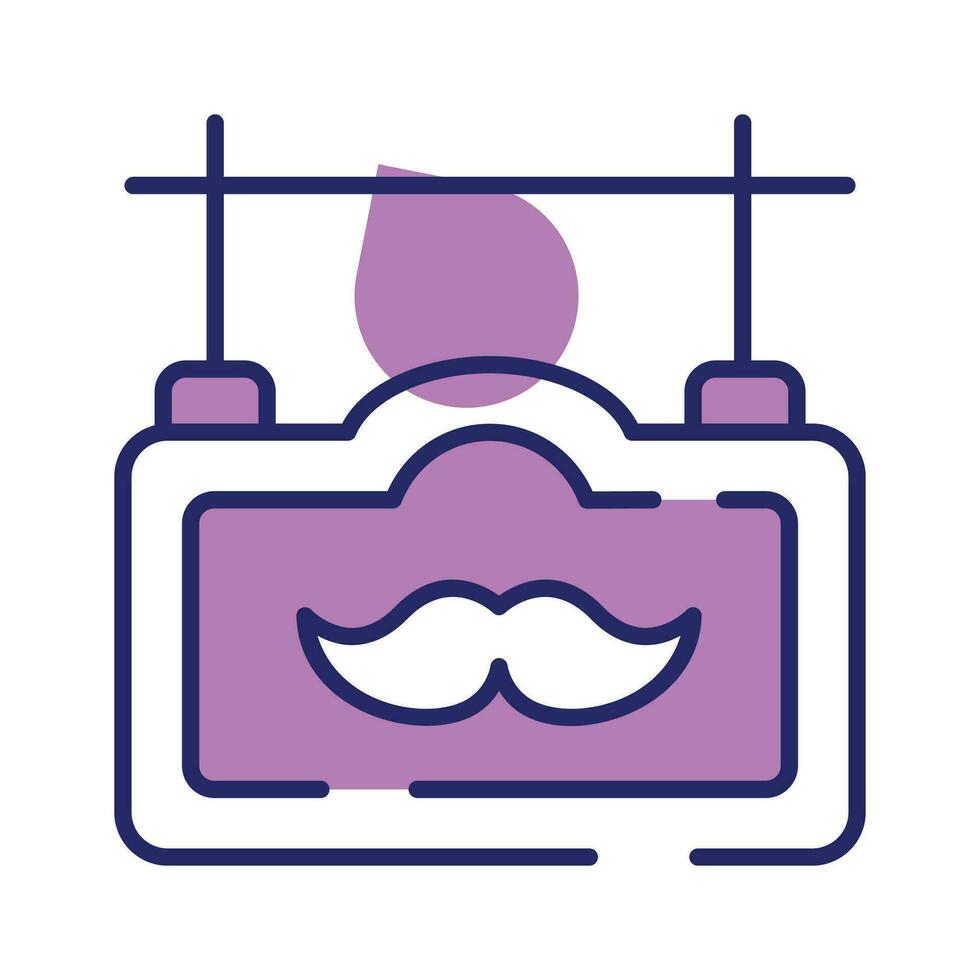 Wooden board having mustaches denoting concept icon of salon board, barber shop signboard vector design