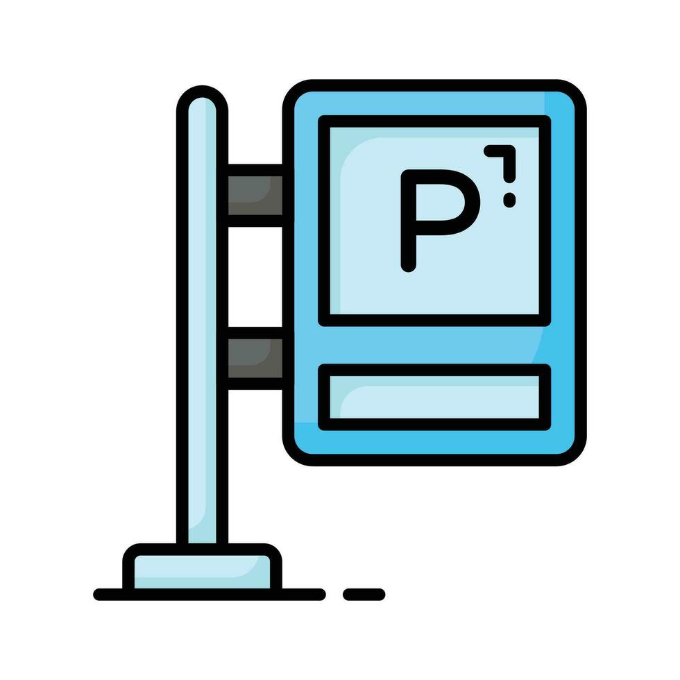 Parking board vector icon isolated on white background