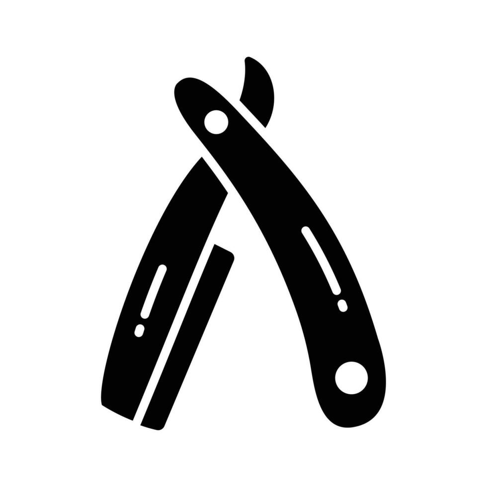 Get your hands on this carefully designed icon of straight razor, barber razor, safety razor vector