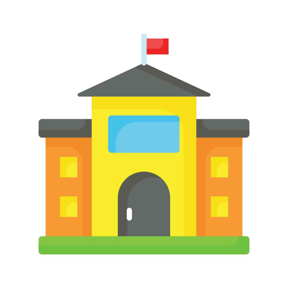 Get your hold on this amazing icon of school building, isolated on white background vector