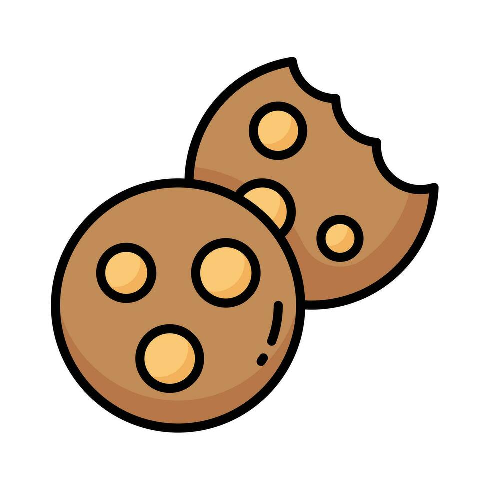 Delicious chocolate cookies in modern design style, easy to use and download vector