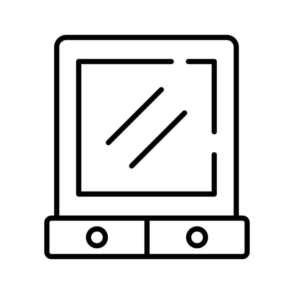 An icon of vanity mirror, trendy barber accessories vector design