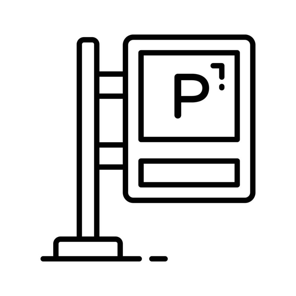 Parking board vector icon isolated on white background