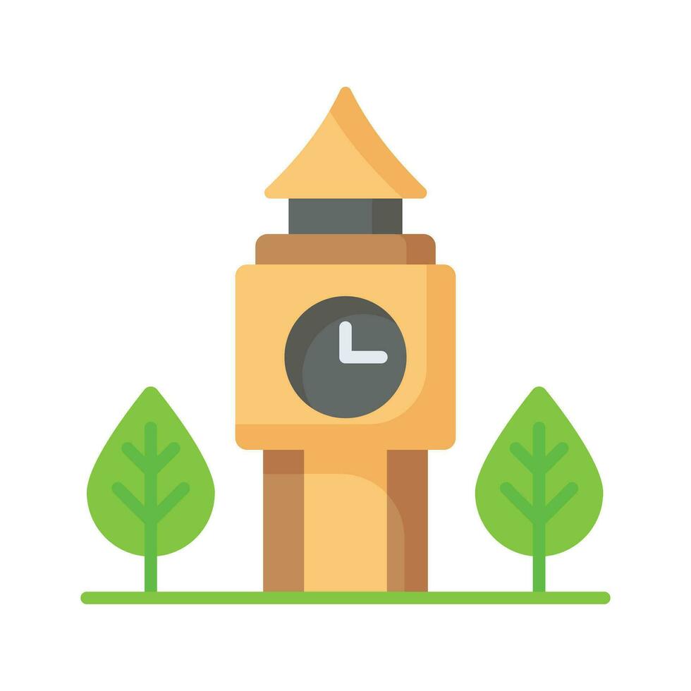 An icon of clock tower in modern design style, isolated on white background vector
