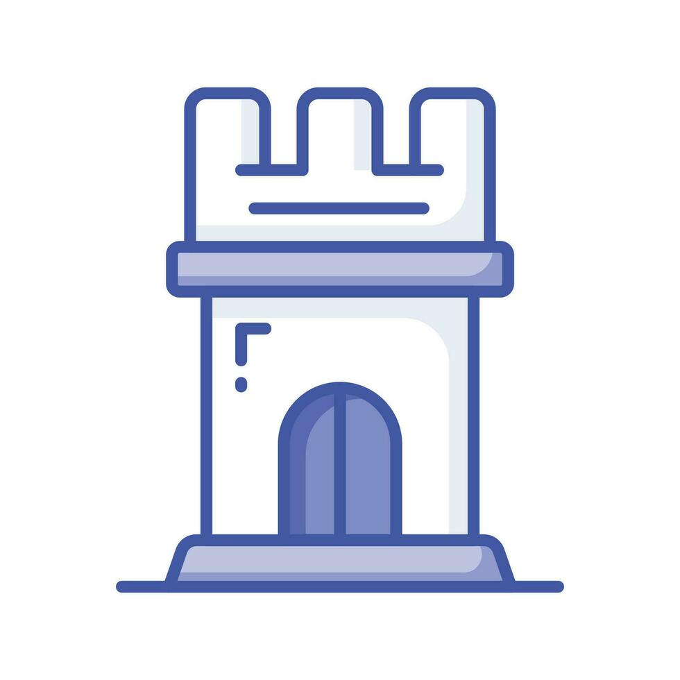 Icon of castle tower in trendy style, ready to use vector