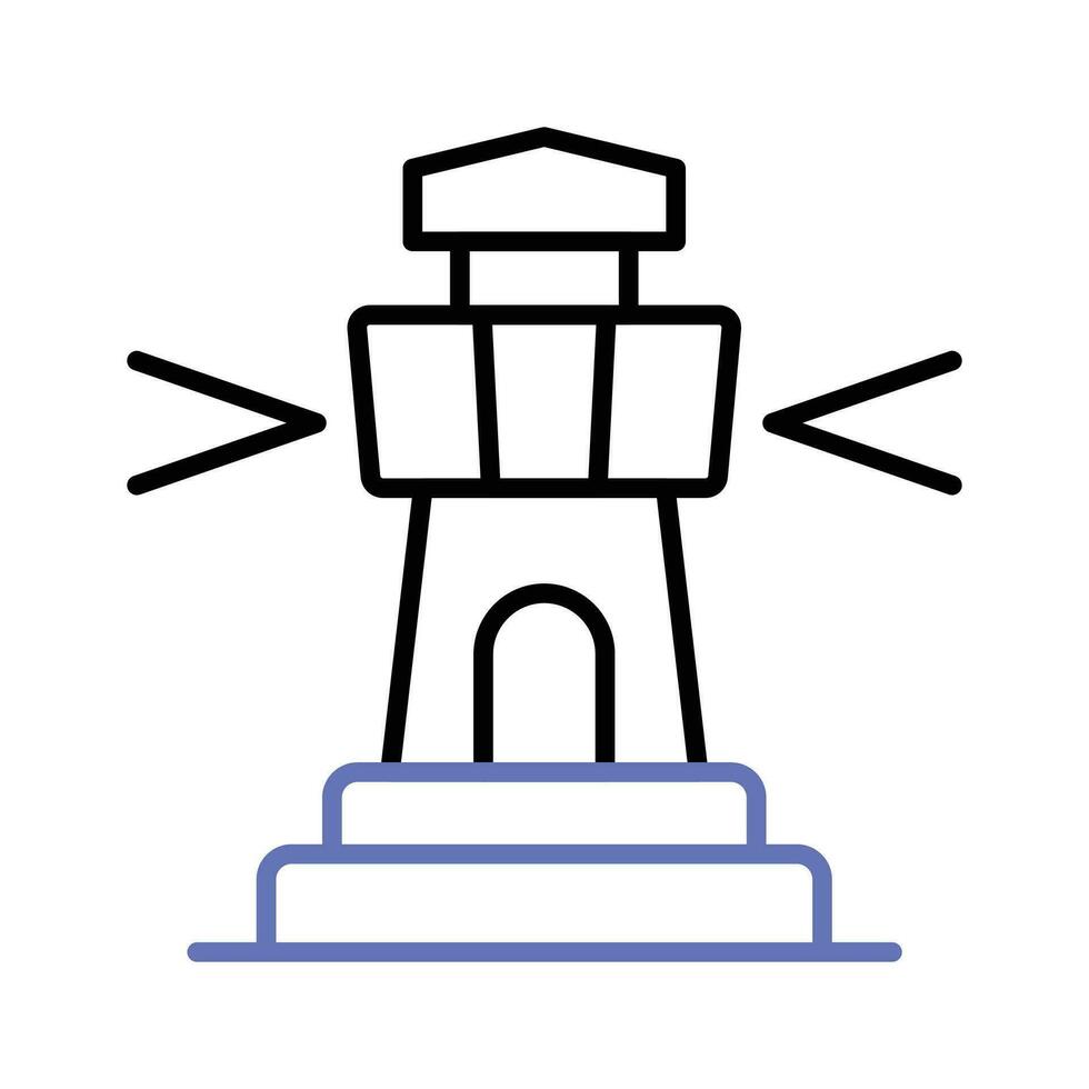 A tower containing a beacon light to warn or guide ships at sea, well designed icon of lighthouse vector