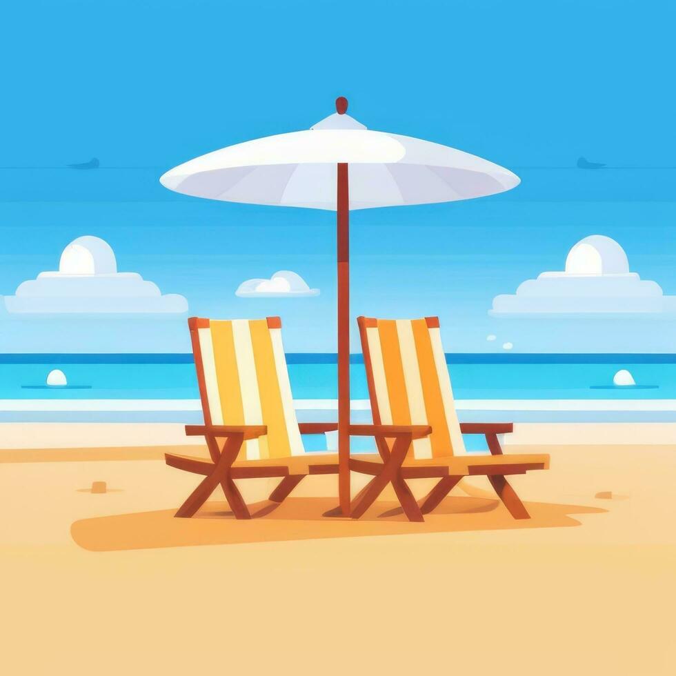 AI generated Summer Vibe Vacation Tropic Icon Clip Art Sticker Decoration Simple Background photo