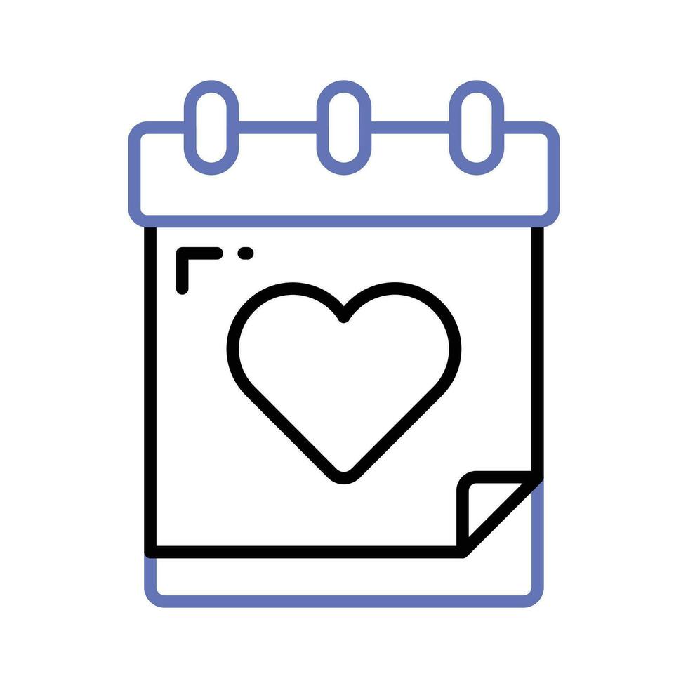 Calendar with heart showing concept icon of annual event vector design