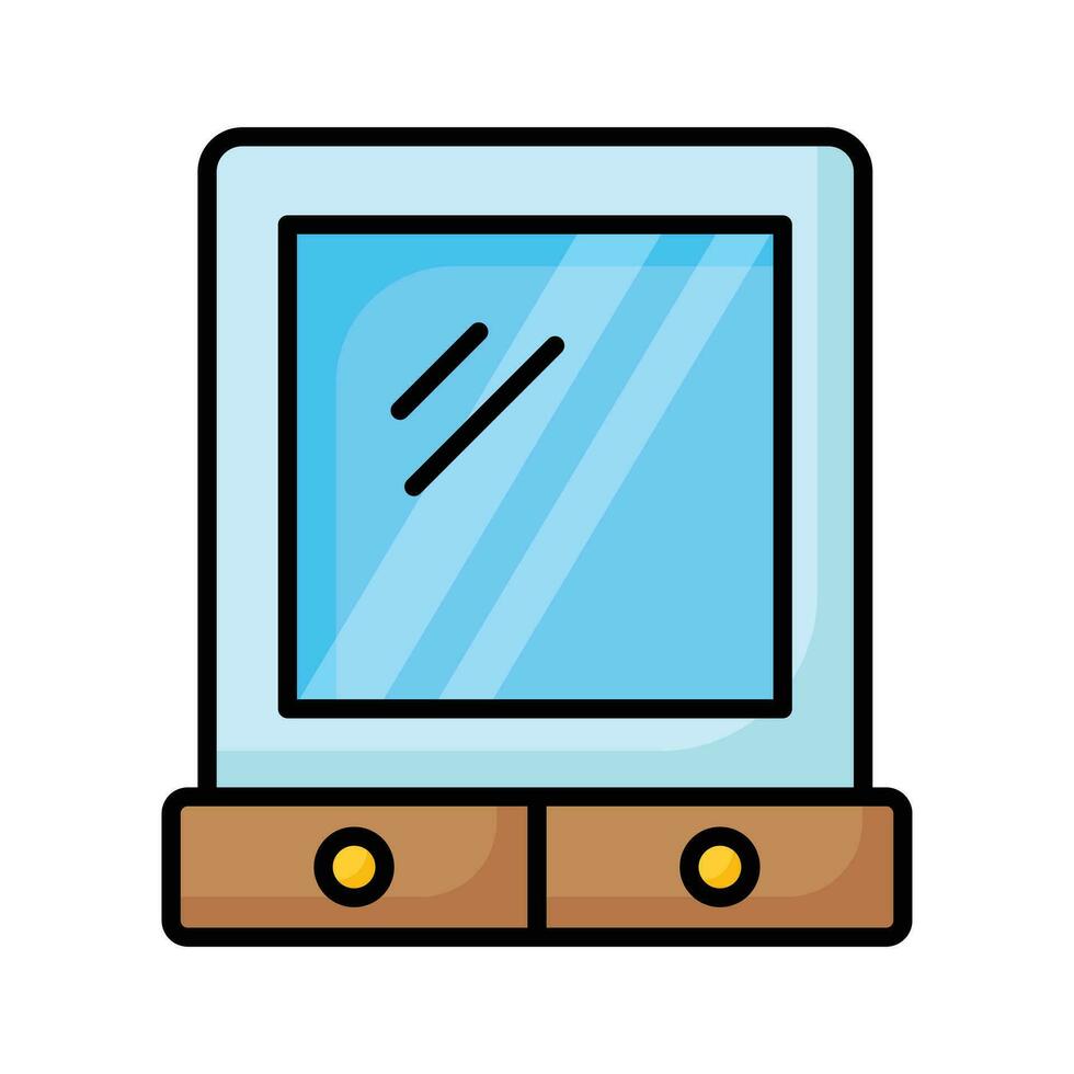 An icon of vanity mirror, trendy barber accessories vector design