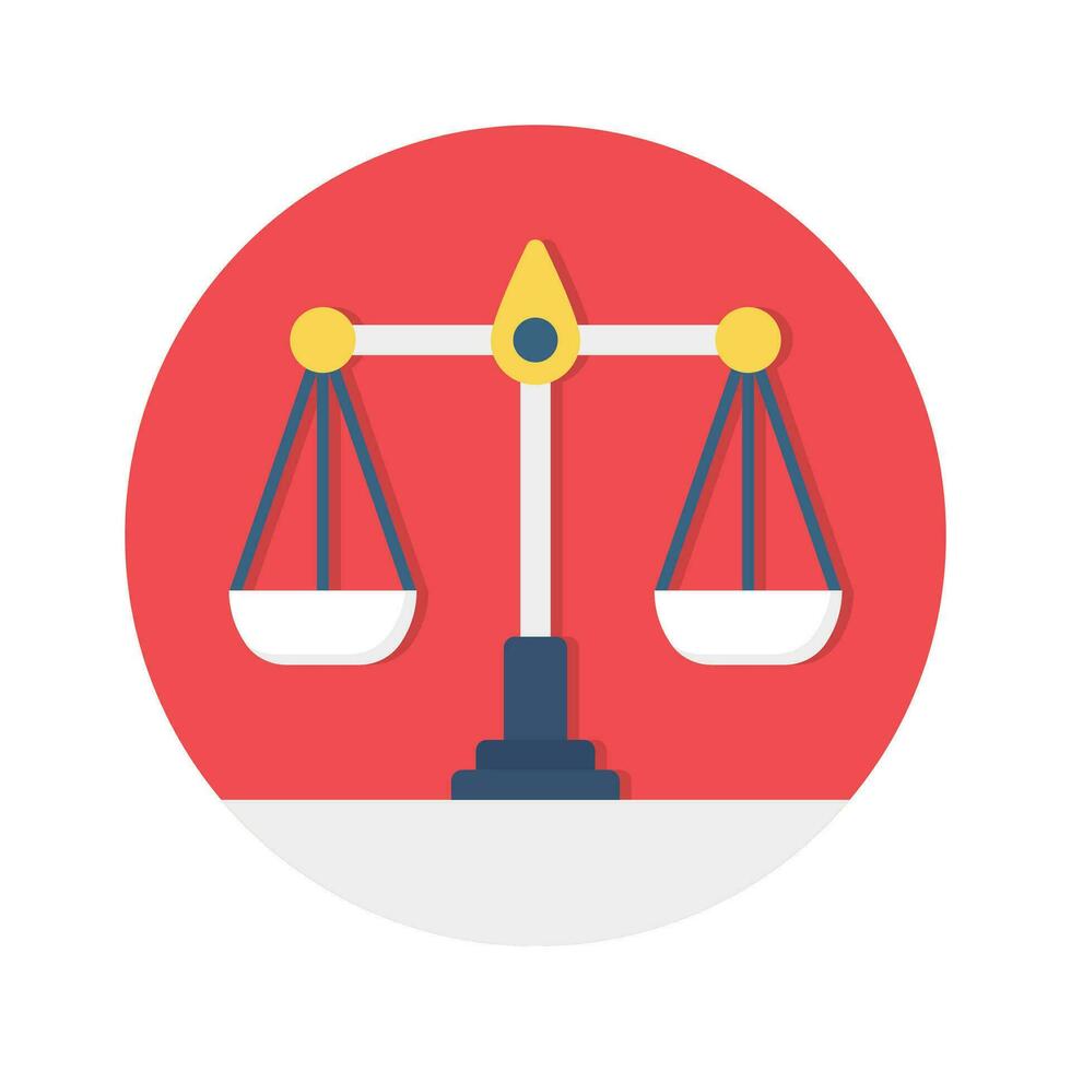 Have a look at this perfect icon of balance scale in flat style vector