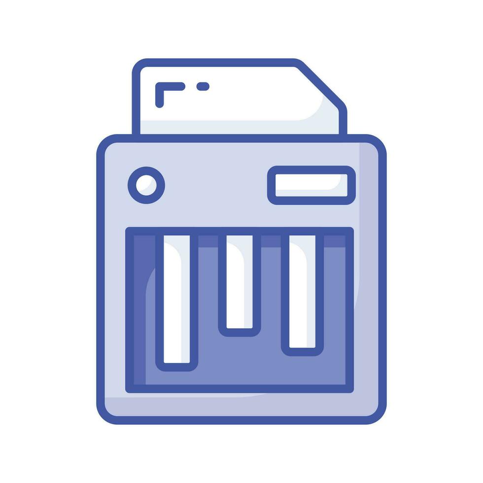 An icon of paper shredder in trendy design style, cutting machine vector