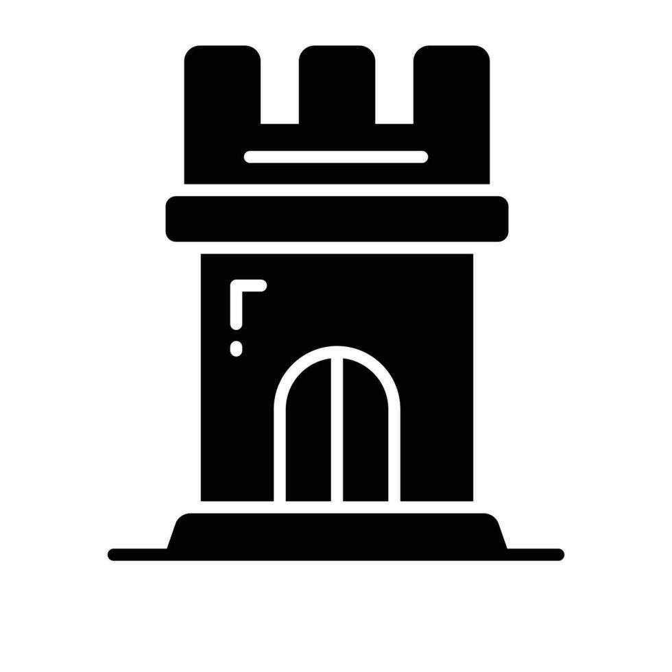 icono de castillo torre en de moda estilo, Listo a utilizar vector