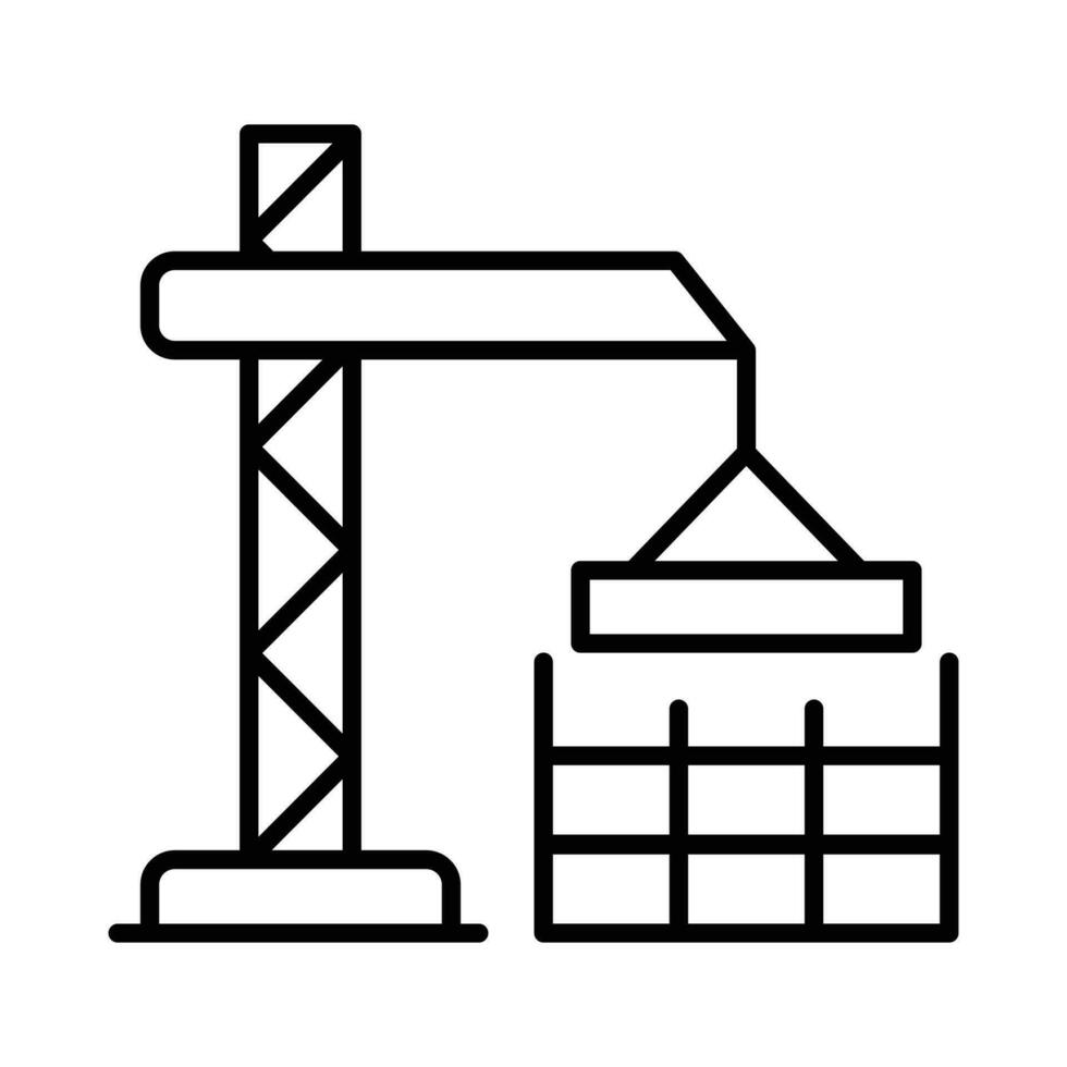 A well designed icon of construction crane, crane hook up for premium use vector