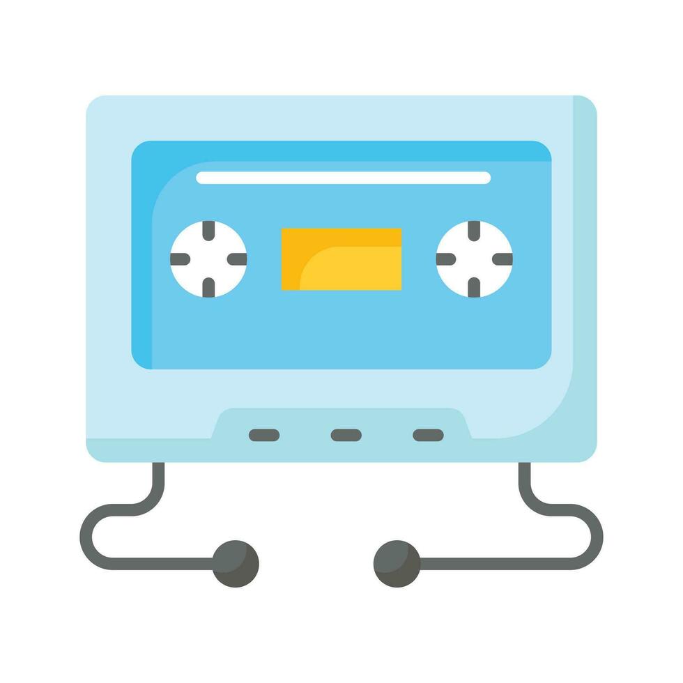 An icon of cassette in modern style, multimedia device vector