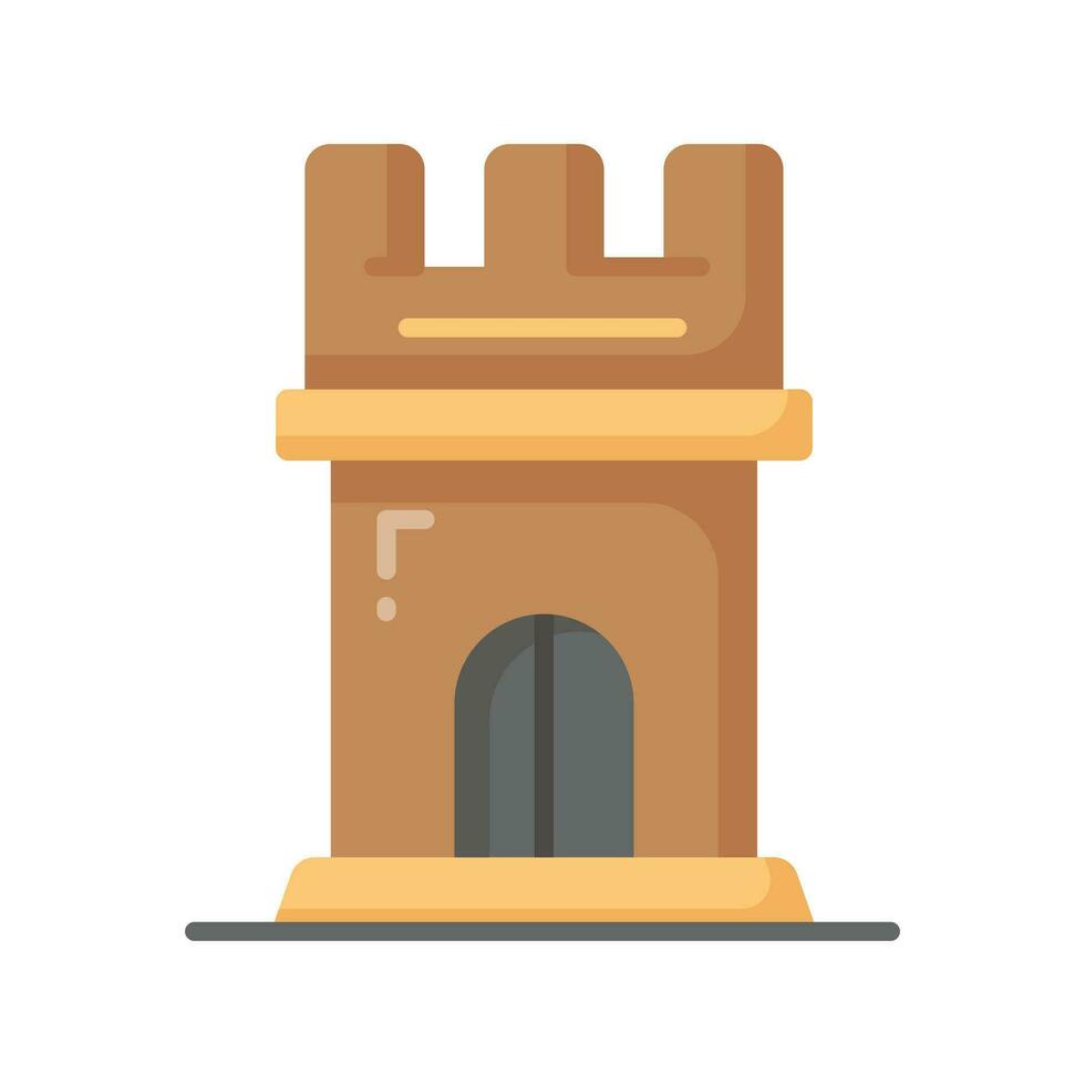 Icon of castle tower in trendy style, ready to use vector