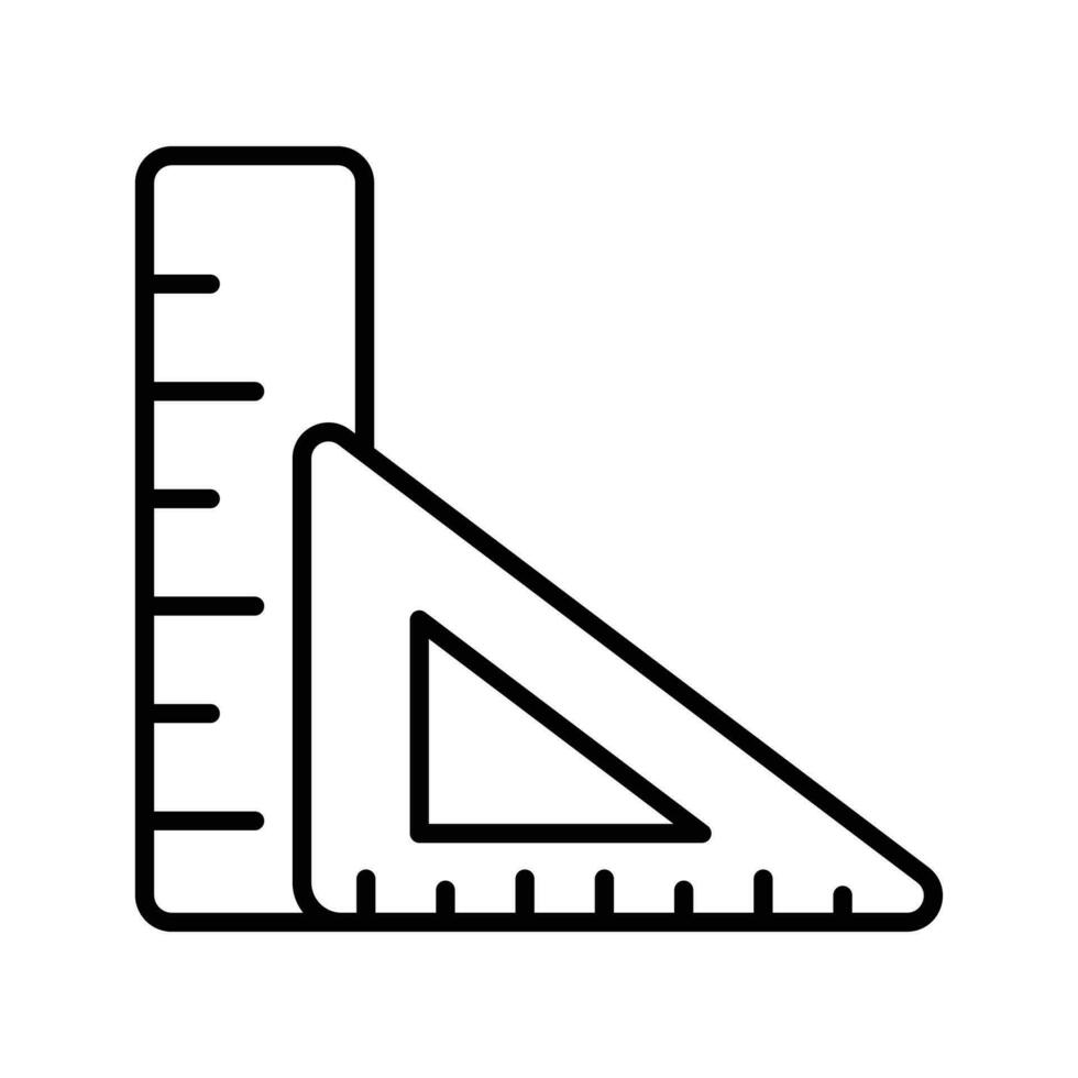 Tool for measurement or calculating length, premium icon of ruler, triangular scale vector