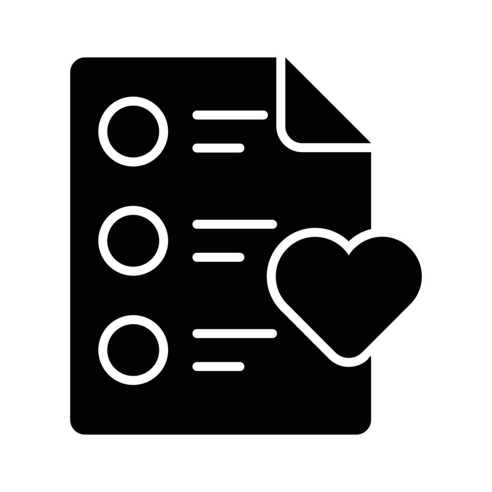 Paper with heath denoting concept icon of wishlist, ready for premium download vector