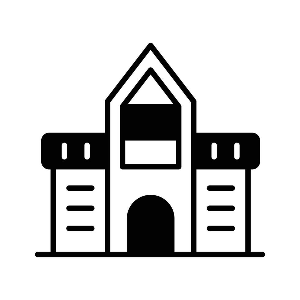 Get your hold on this amazing icon of university building, isolated on white background vector