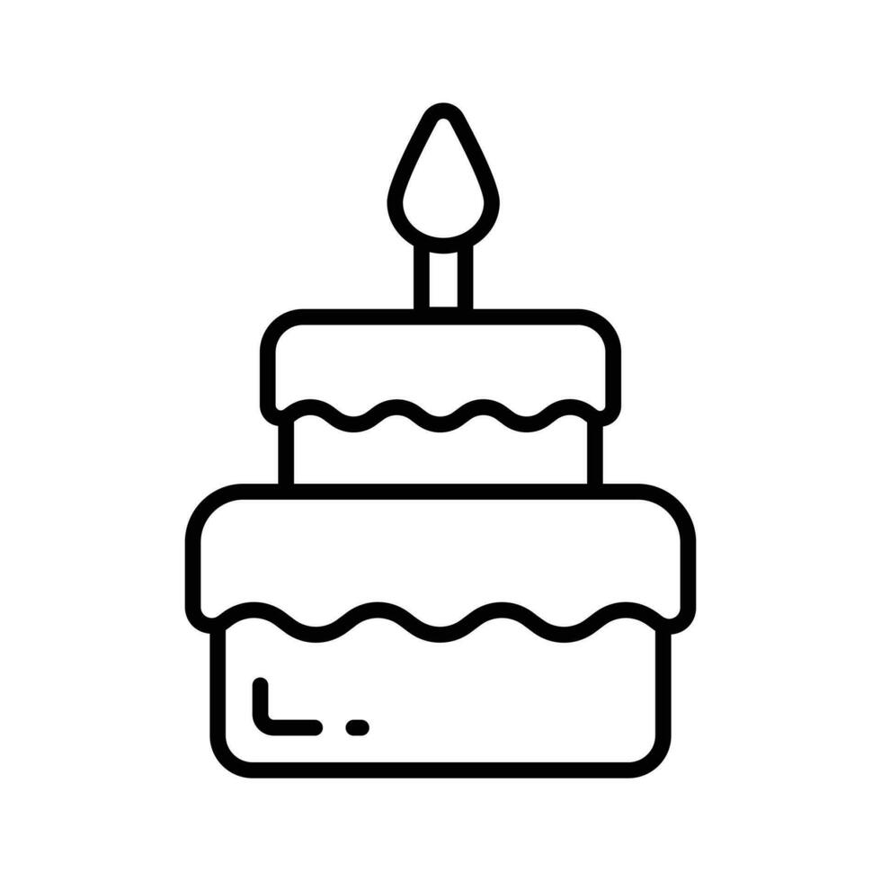 ardiente vela en cumpleaños pastel, fiesta pastel vector diseño