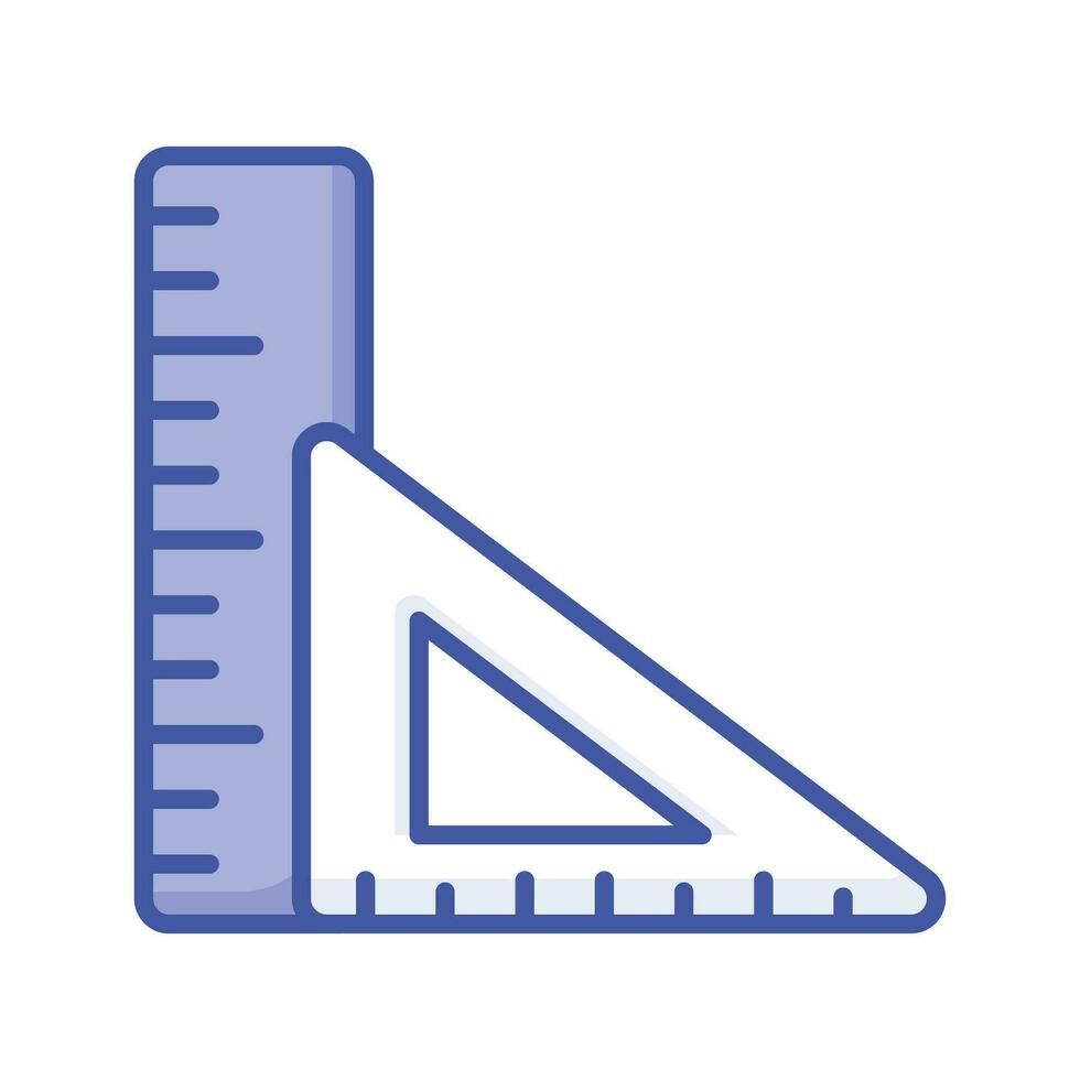 Tool for measurement or calculating length, premium icon of ruler, triangular scale vector