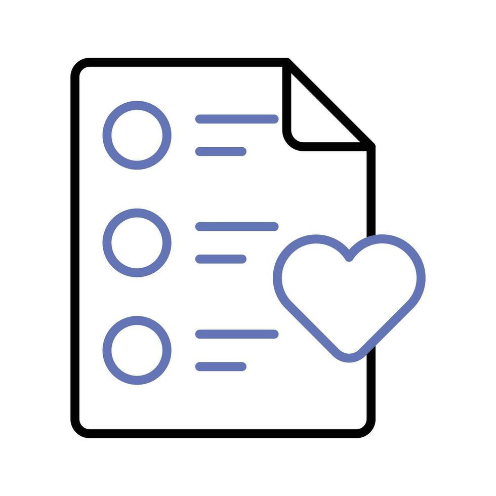 Paper with heath denoting concept icon of wishlist, ready for premium download vector