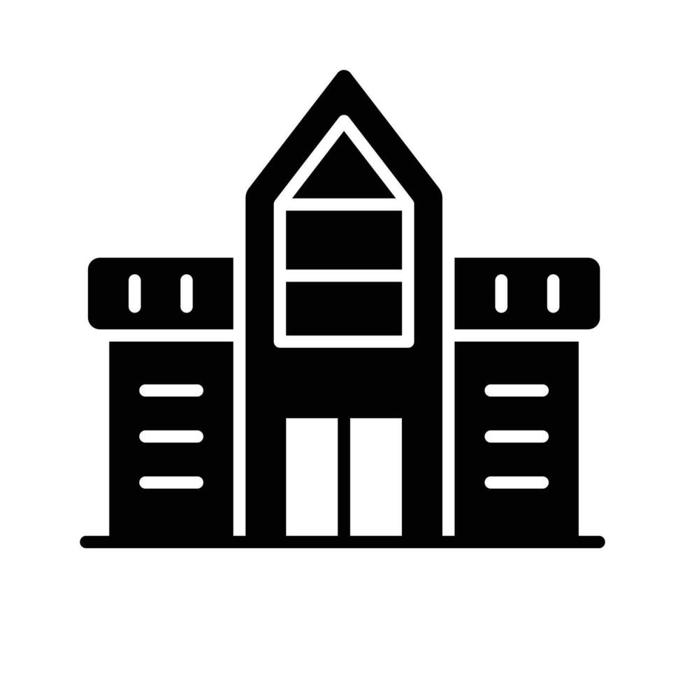 Get your hold on this amazing icon of university building, isolated on white background vector