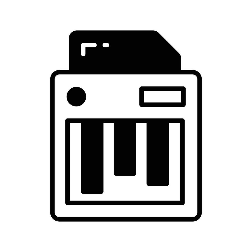 An icon of paper shredder in trendy design style, cutting machine vector