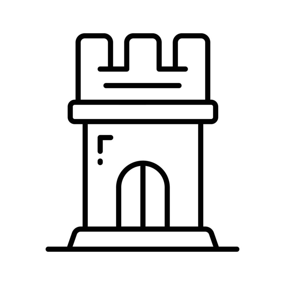 Icon of castle tower in trendy style, ready to use vector