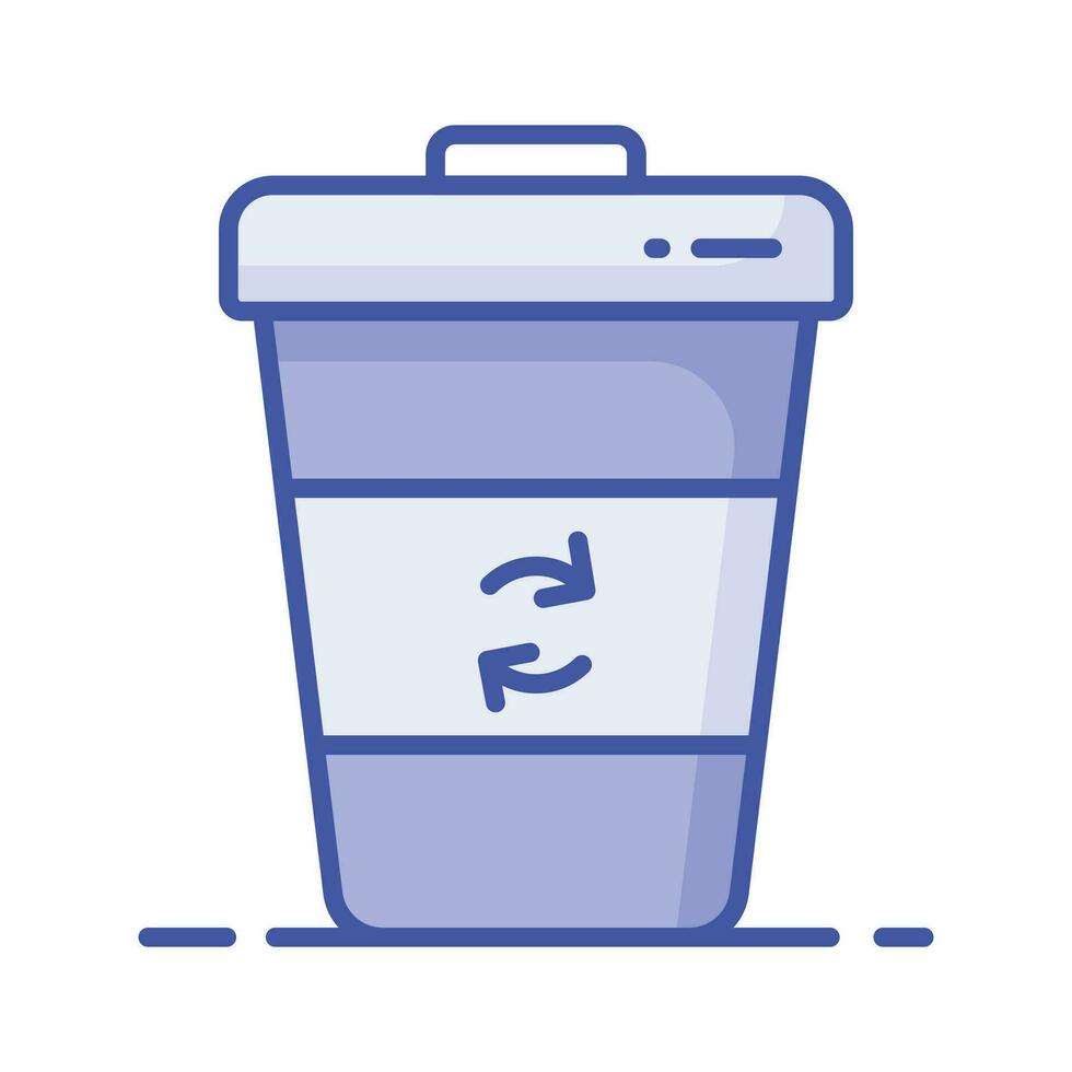 Irreversible arrows on garbage bin denoting concept icon of recycle bin vector