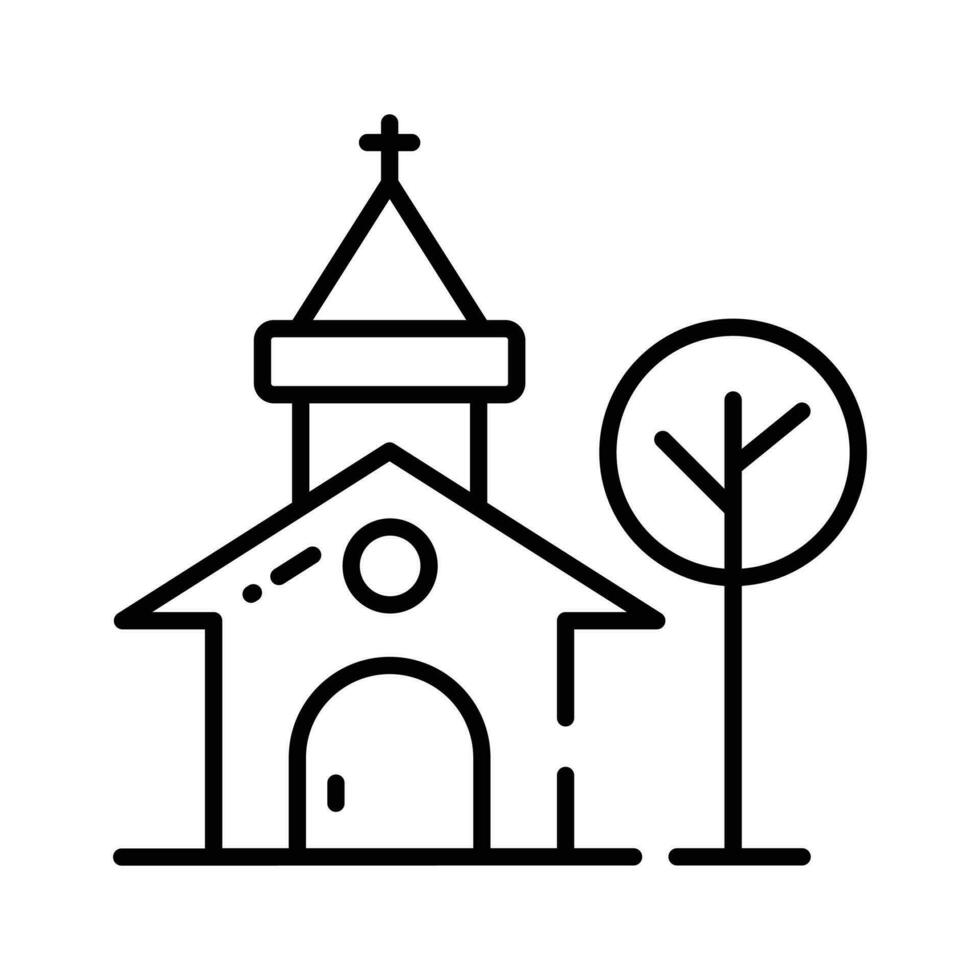 un cristiandad casa vector plano estilo, Iglesia icono de moda diseño