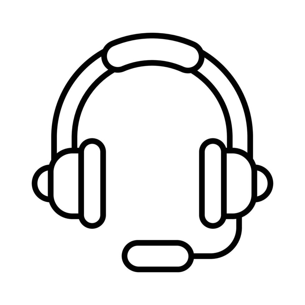 Headphones with microphone. Headset listen to music, realistic concept vector