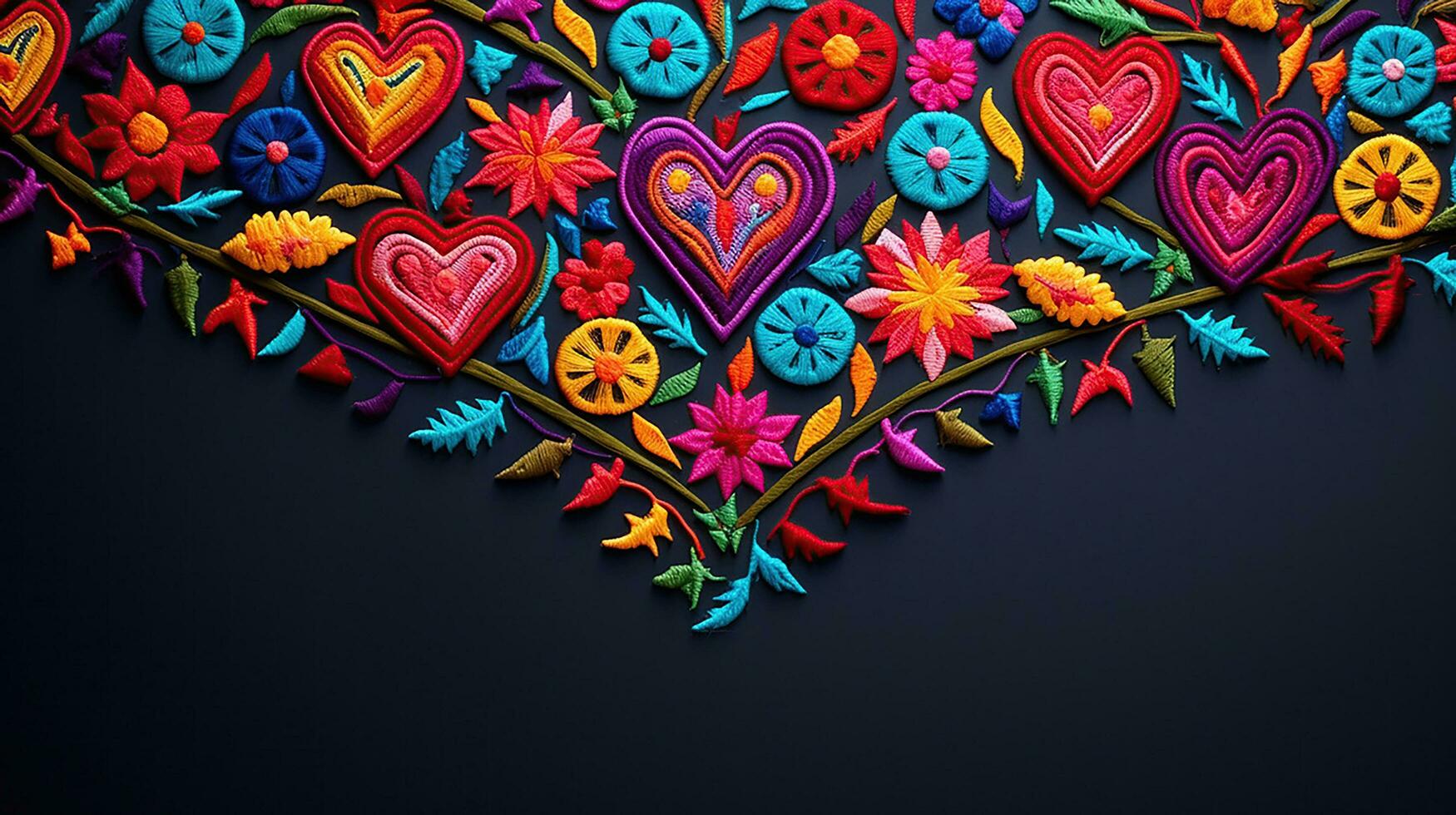 AI generated Cute hand drawn hearts seamless pattern, lovely romantic background on red background with calligraphy great for Valentine's Day, Mother's Day, textiles, wallpapers, banners -  design. photo
